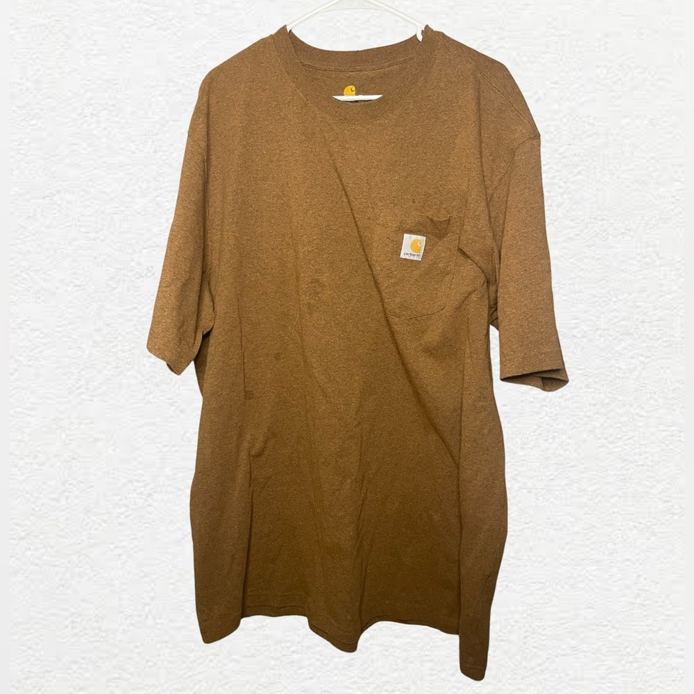 🆕 Carhartt Original Fit Oiled Walnut Heather Pocket Shirt